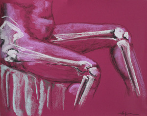 Original Art , Bone study - Pastel "JUST the LEGS" by Marcy Ann Villafaña