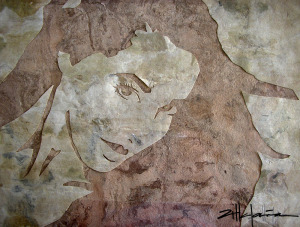 Original Art , Female Figure in Indian Bark Papers "Marcy" by Marcy Ann Villafaña