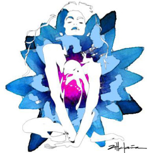Original Art , Nude Female - Water Color "LOTUS" by Marcy Ann Villafaña