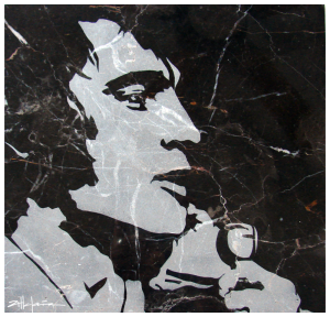 Original Art, Elvis Presley (sand blast) Marble Stone Art "the KING" by Marcy Ann Villafaña