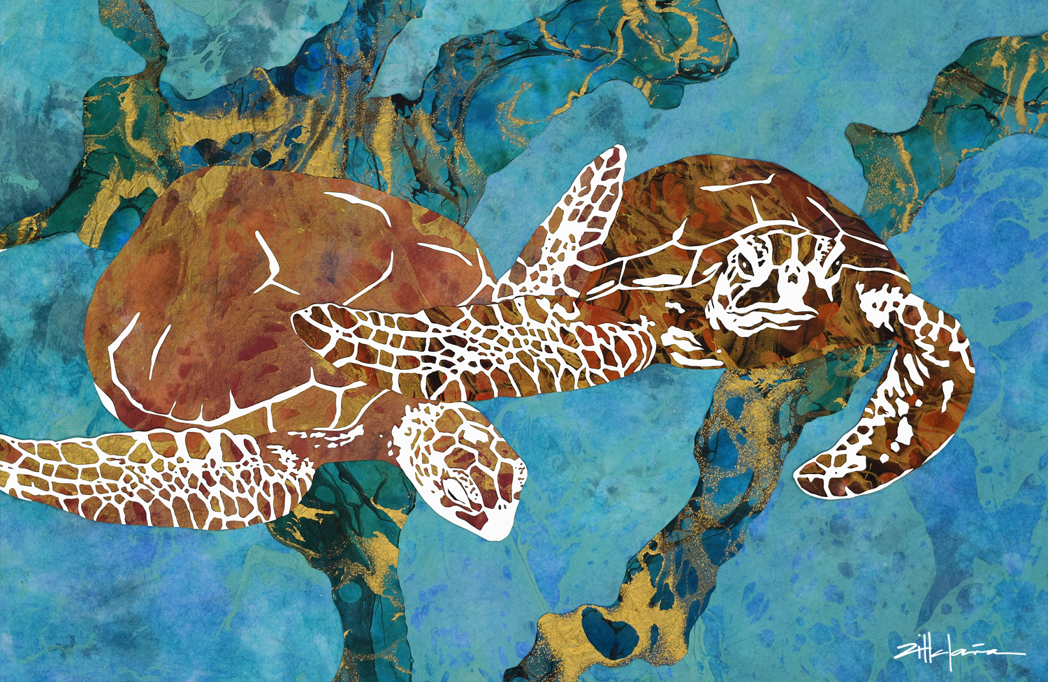 ""CARIBBEAN JOURNEY" Ocean art by Fine Artist Marcy Ann Villafana